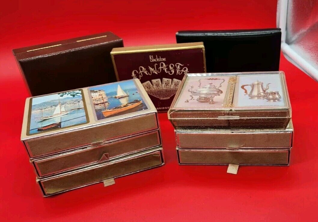 Vintage Playing Card Lot Bridge Canasta Congress Stancraft Kingsbridge Case