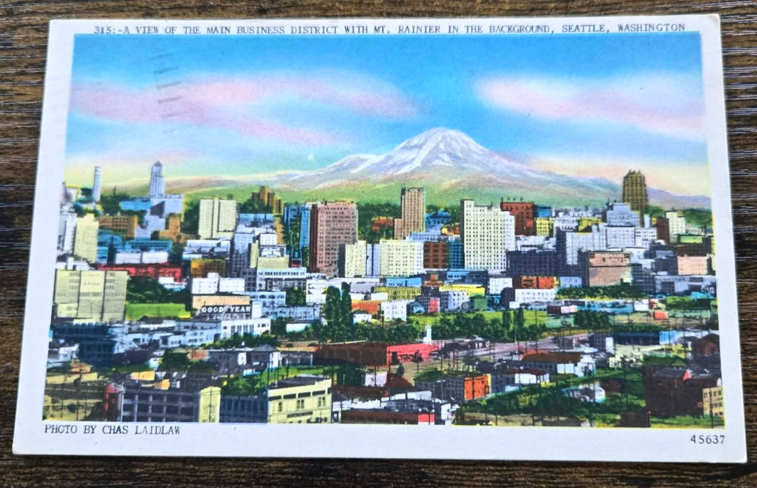 1951 Vintage Postcard Main Business District Mt Rainier Seattle Washington