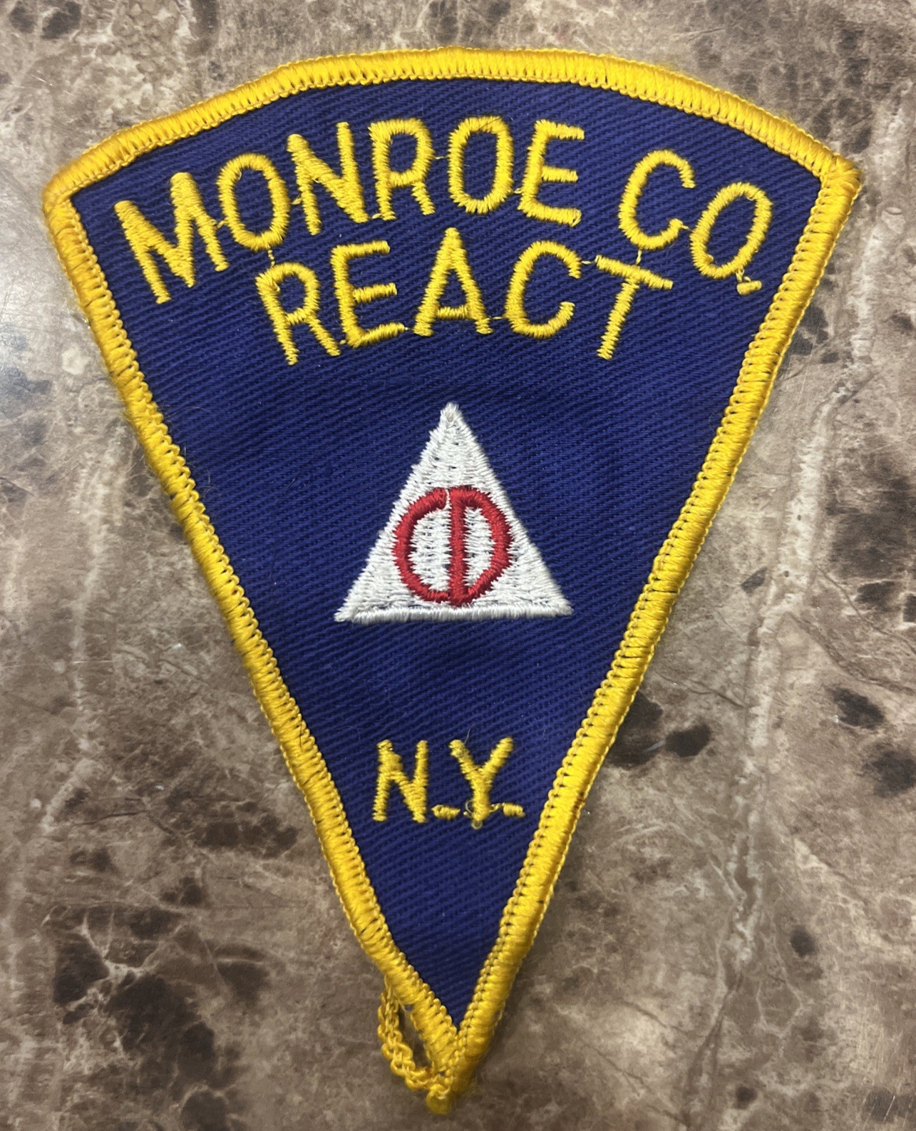 Monroe County REACT NY Civil Defense Patch - Emergency Radio Communications