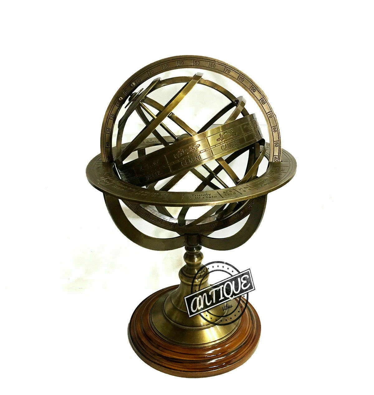 Christmas Gift Vintage Solid Brass Antique Design Armilary Clock Hiking Compass
