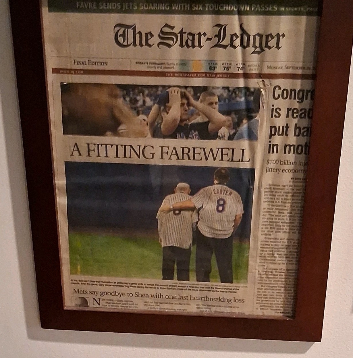 Framed The Star-Ledger Front Page \