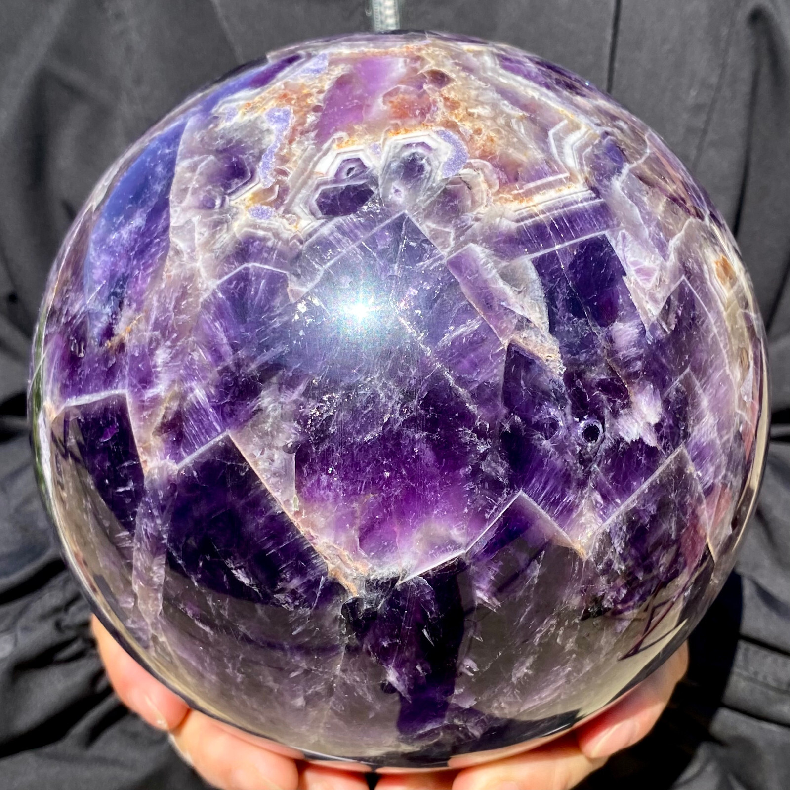 13.11LB Large Natural Dream Amethyst Sphere Quartz Therapy Aura Crystal Ball