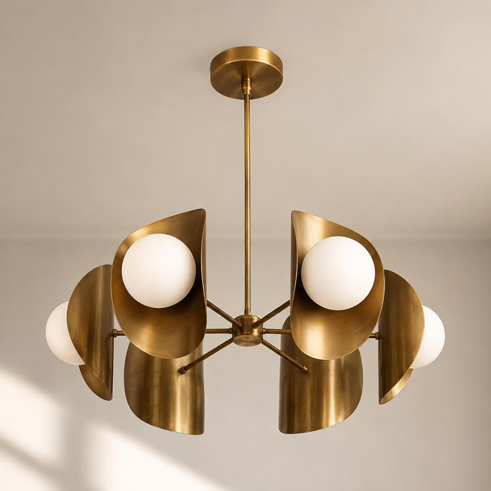 Brass Sputnik Chandelier Mid Century Modern Starburst Ceiling 6 -Light Fixture Brass Sputnik Chandelier Mid Century Modern Starburst Ceiling 6 -Light Fixture