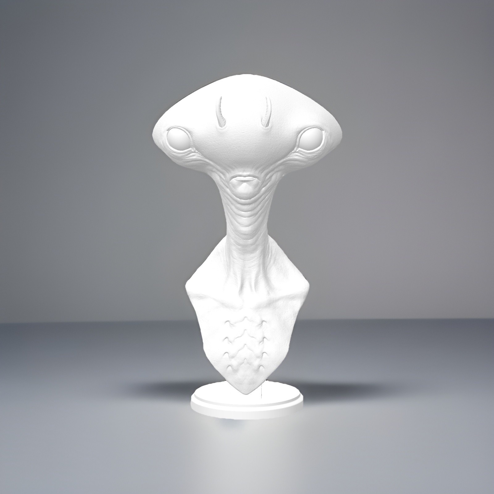 ALien Bust- 8 Inches-White 