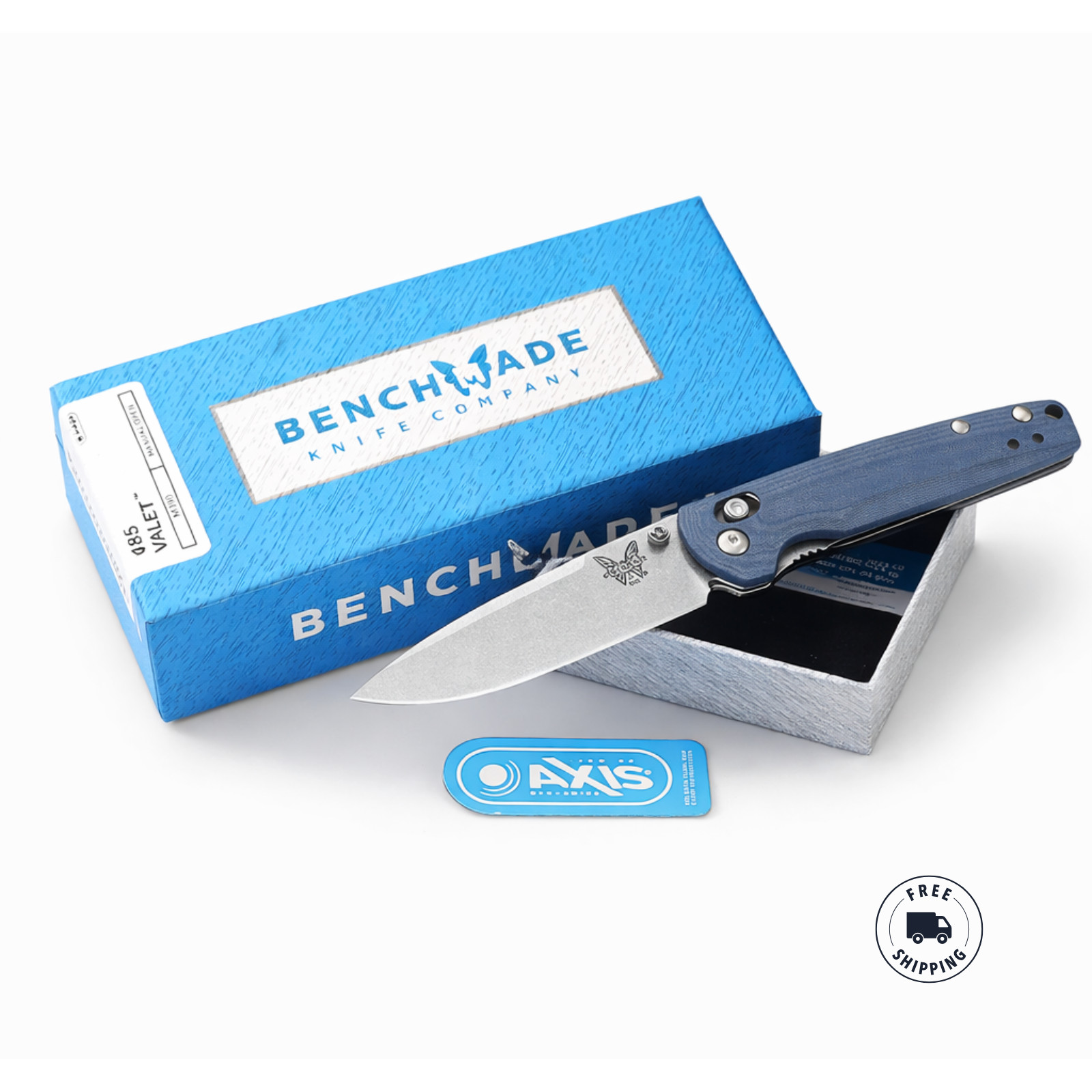 Benchmade 485 Valet Blue G10 Folding Knife EDC Pocket Knife