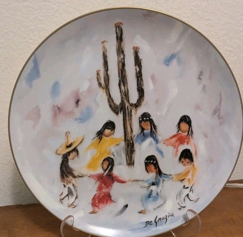 Vtg 1985 De Grazia “Saguaro Dance” Painting Plate Vtg 1985 De Grazia “Saguaro Dance” Painting Plate