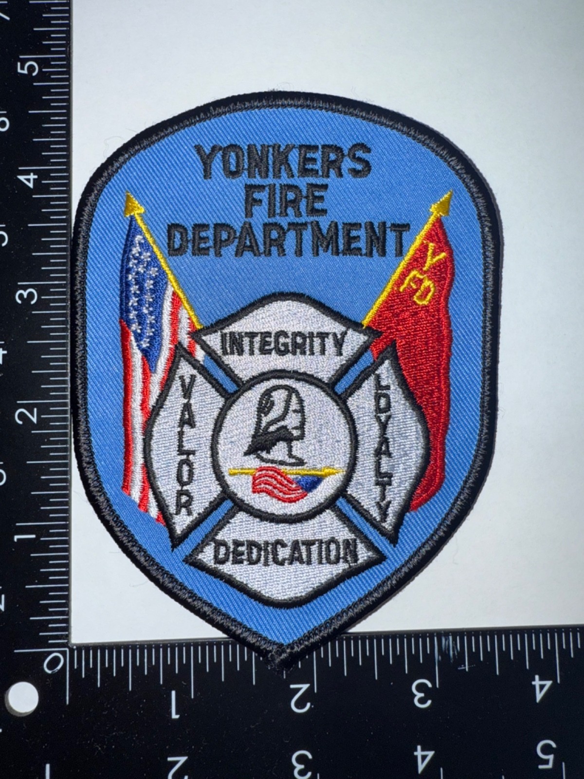 Yonkers New York NY Fire Dept Shoulder Patch Obsolete Embroidered Collectible