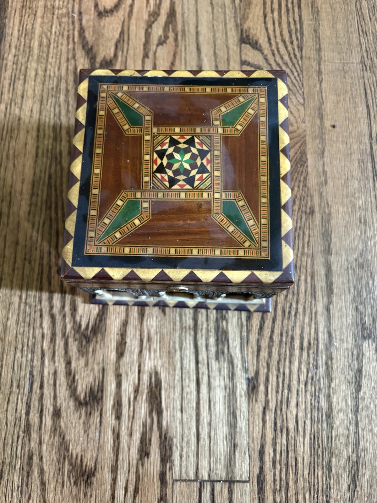 Vintage Marquetry Inlaid Wood 6” Alhambra Palace Jewelry Box By V. Molero, Spain Vintage Marquetry Inlaid Wood 6” Alhambra Palace Jewelry Box By V. Molero, Spain