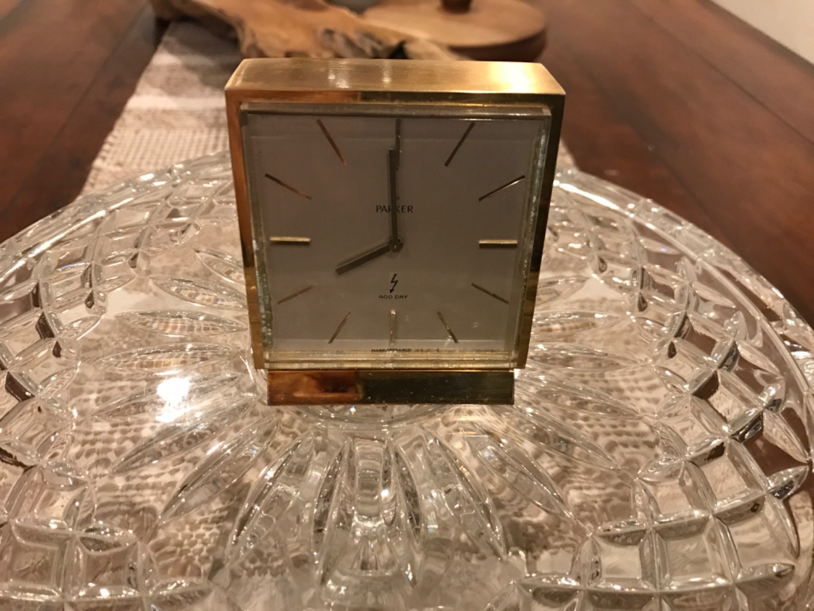 Vintage Parker 400 Day Bayard Clock France 5 Jewels Gold tone- FOR PARTS/RE