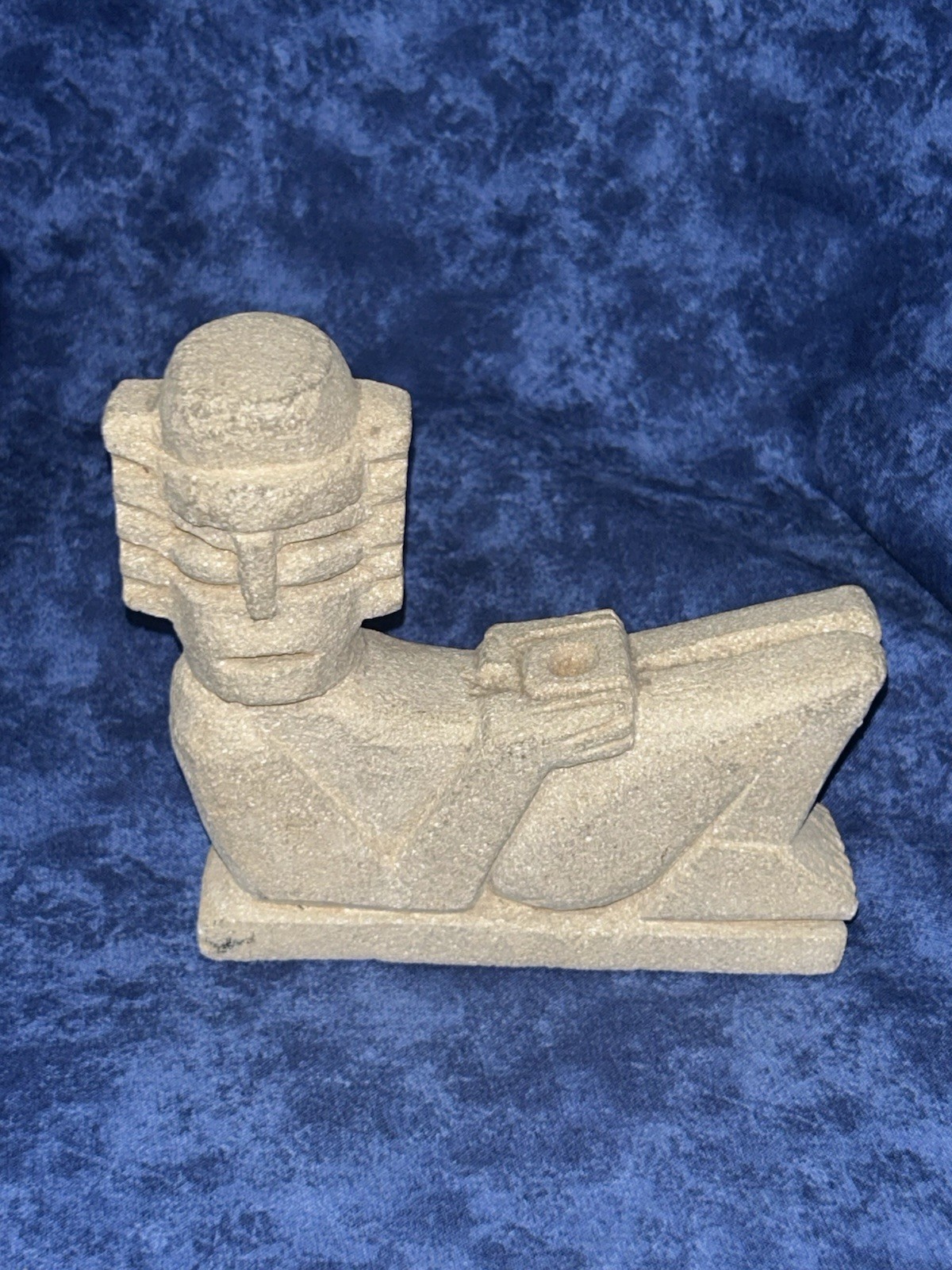Aztec Stone Chac Mool  Warrior Figurine