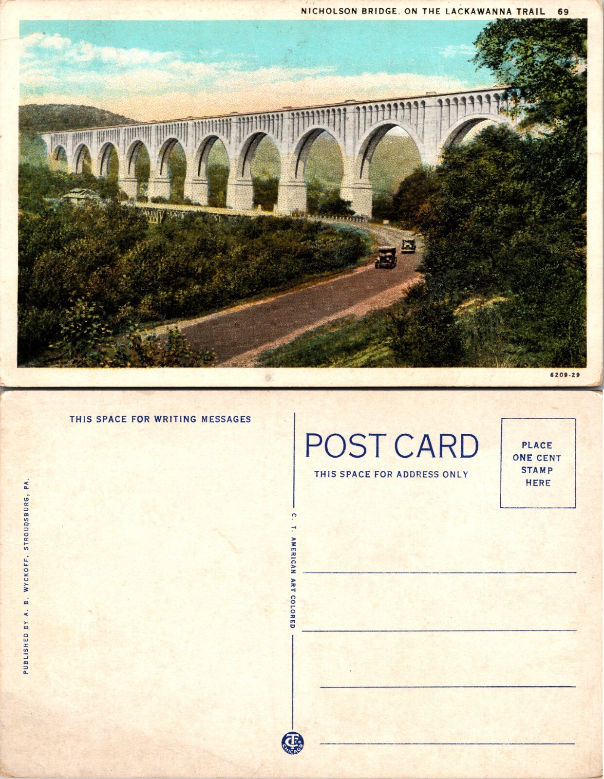 Nicholson Bridge Lackawanna Trail Pennsylvania PA Postcard