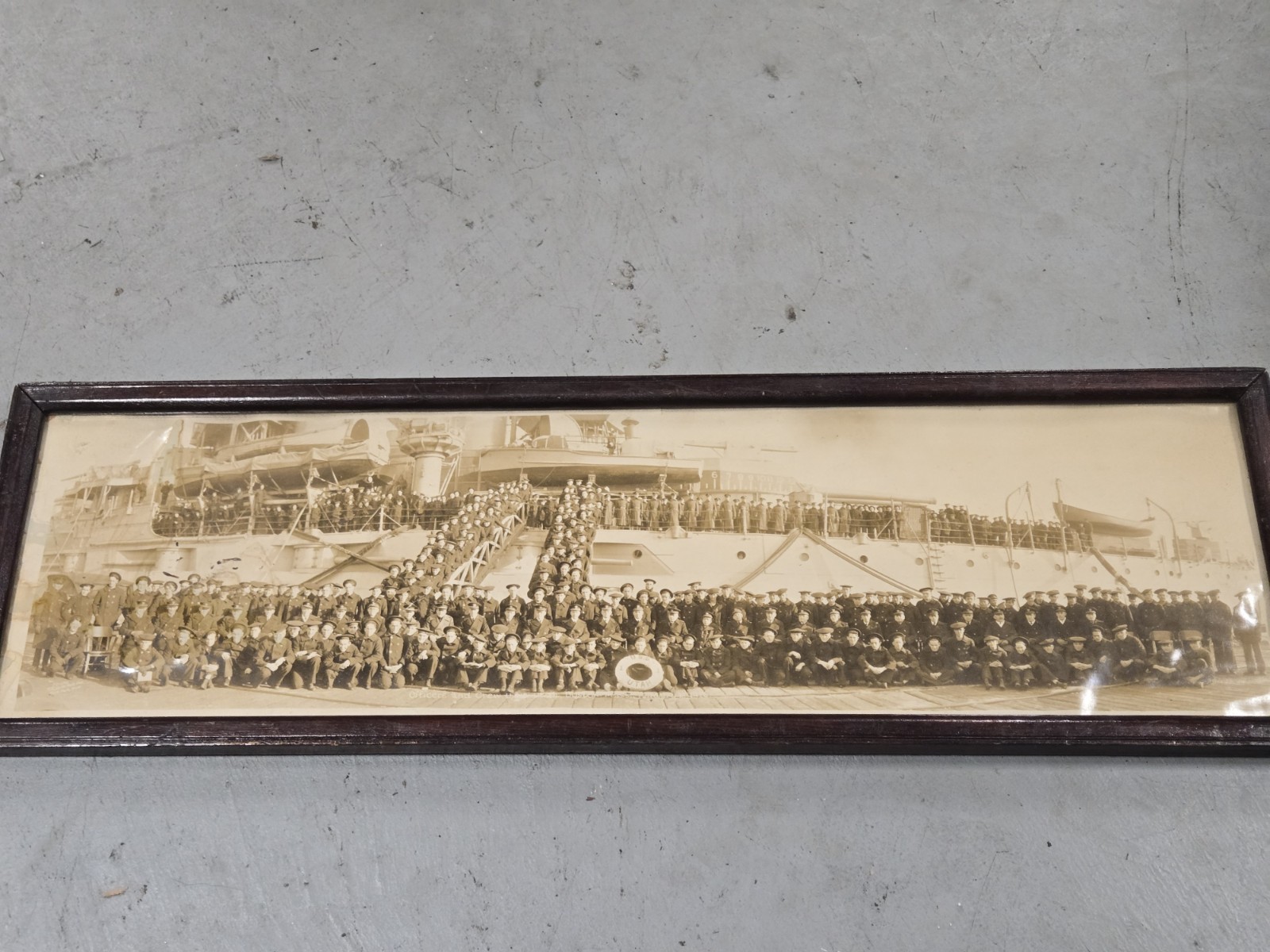 Rare Scarce USS Utah 1926 Original Panoramic Photograph Military Ship Crew Photo