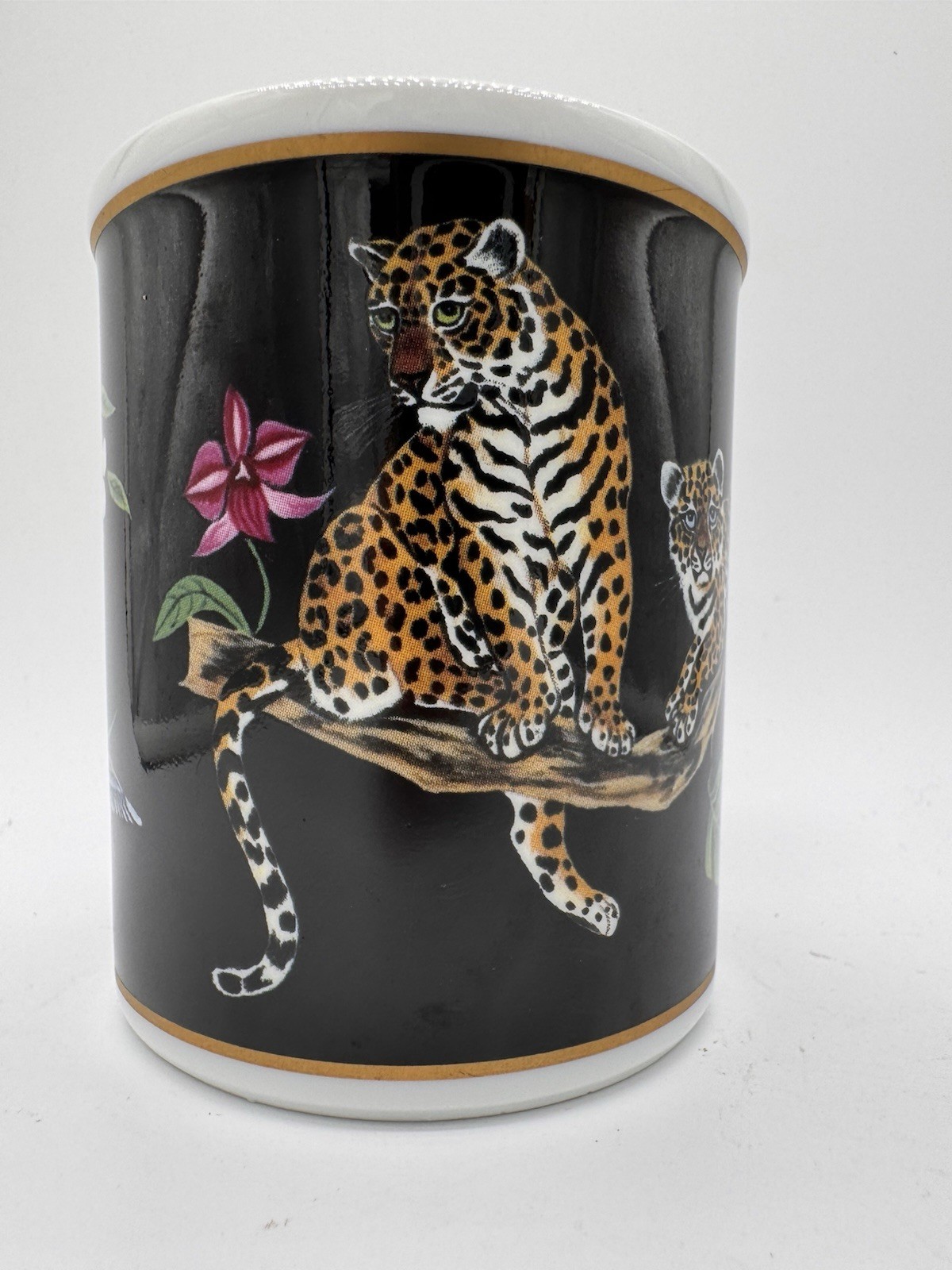 Jaguar Jungle Mug by Lynn Chase w/24K Gold Accents Coffee Mug Collectible