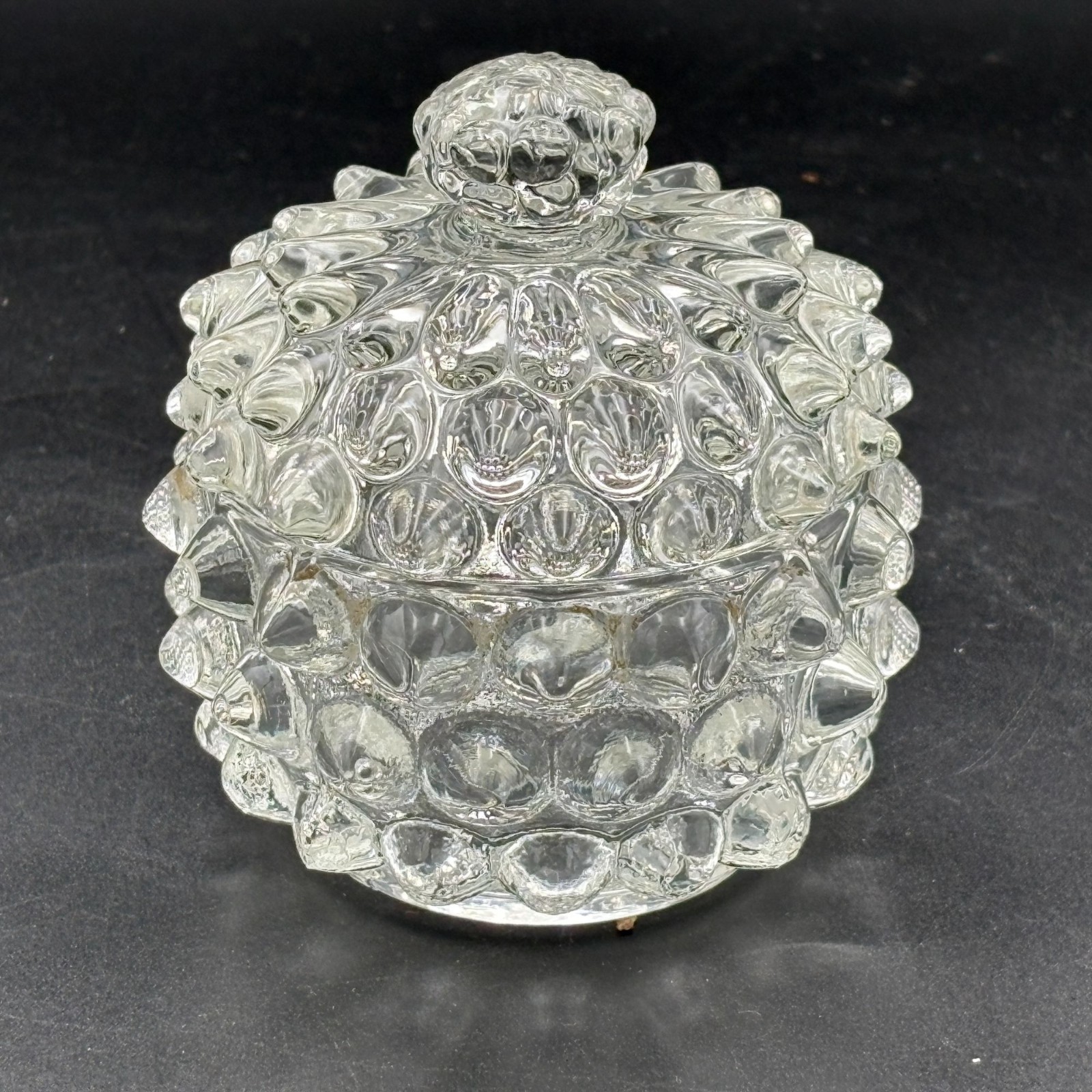 Vtg Ercole Barovier & Toso Murano Rostrato Glass Box &  Lid 1938 Clear Textured