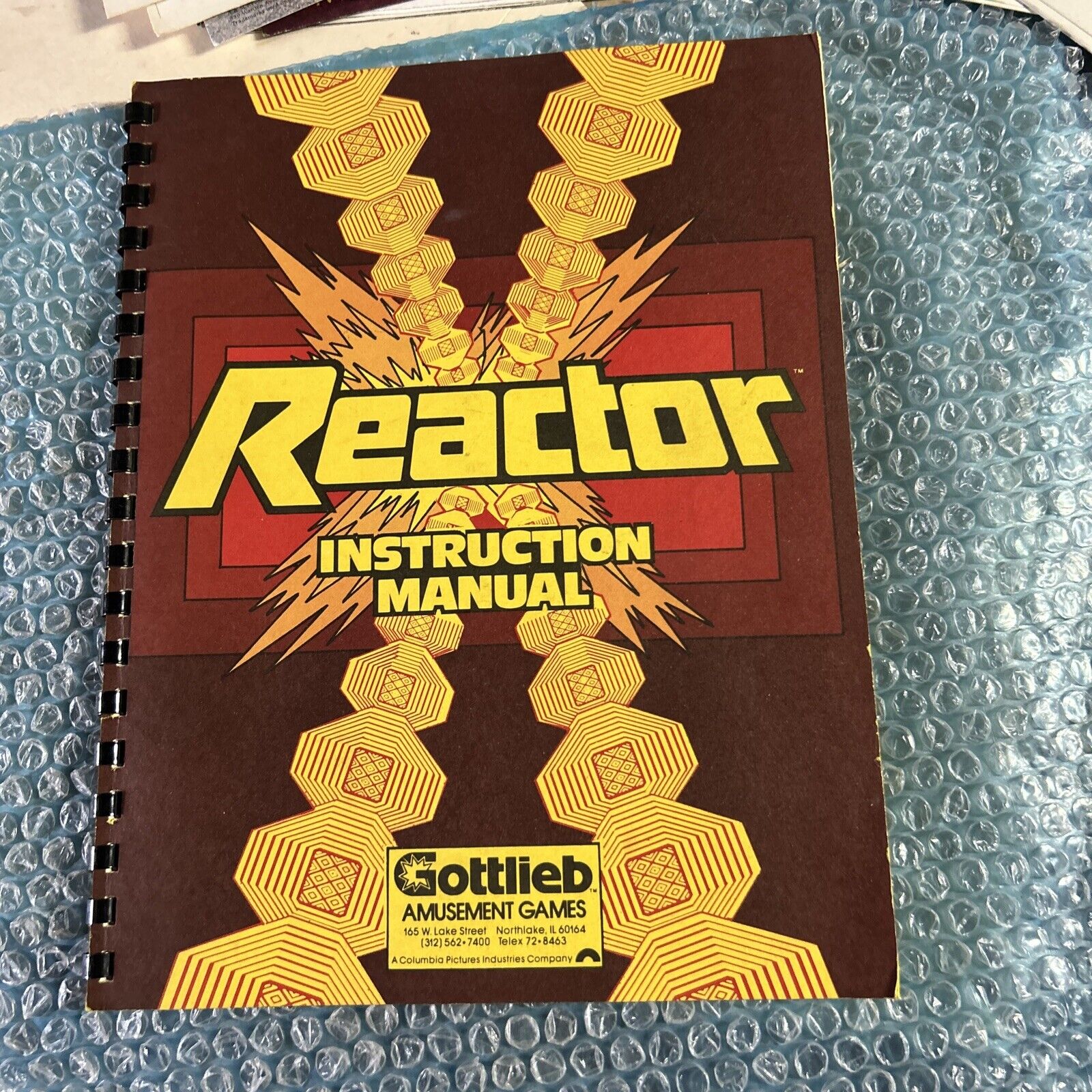 original Reactor Gottlieb Vintage Arcade Video game manual