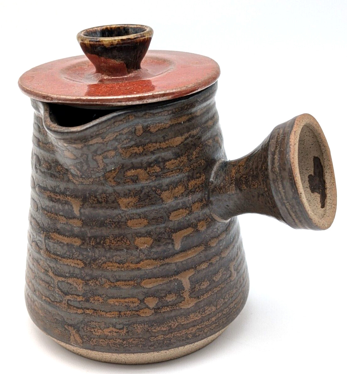 Vandor Imports Hand Thrown Clay Pottery Teapot Metallic Glazed Lid Japan
