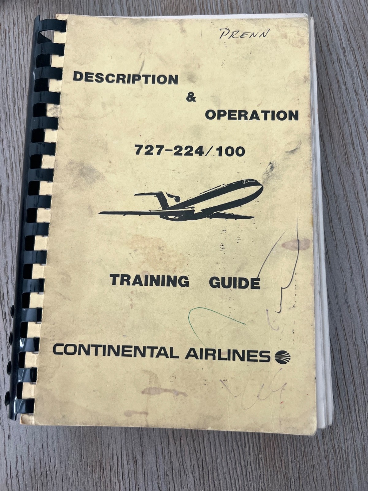 VINTAGE Aviation Memorabilia Boeing 727  description and operation manual