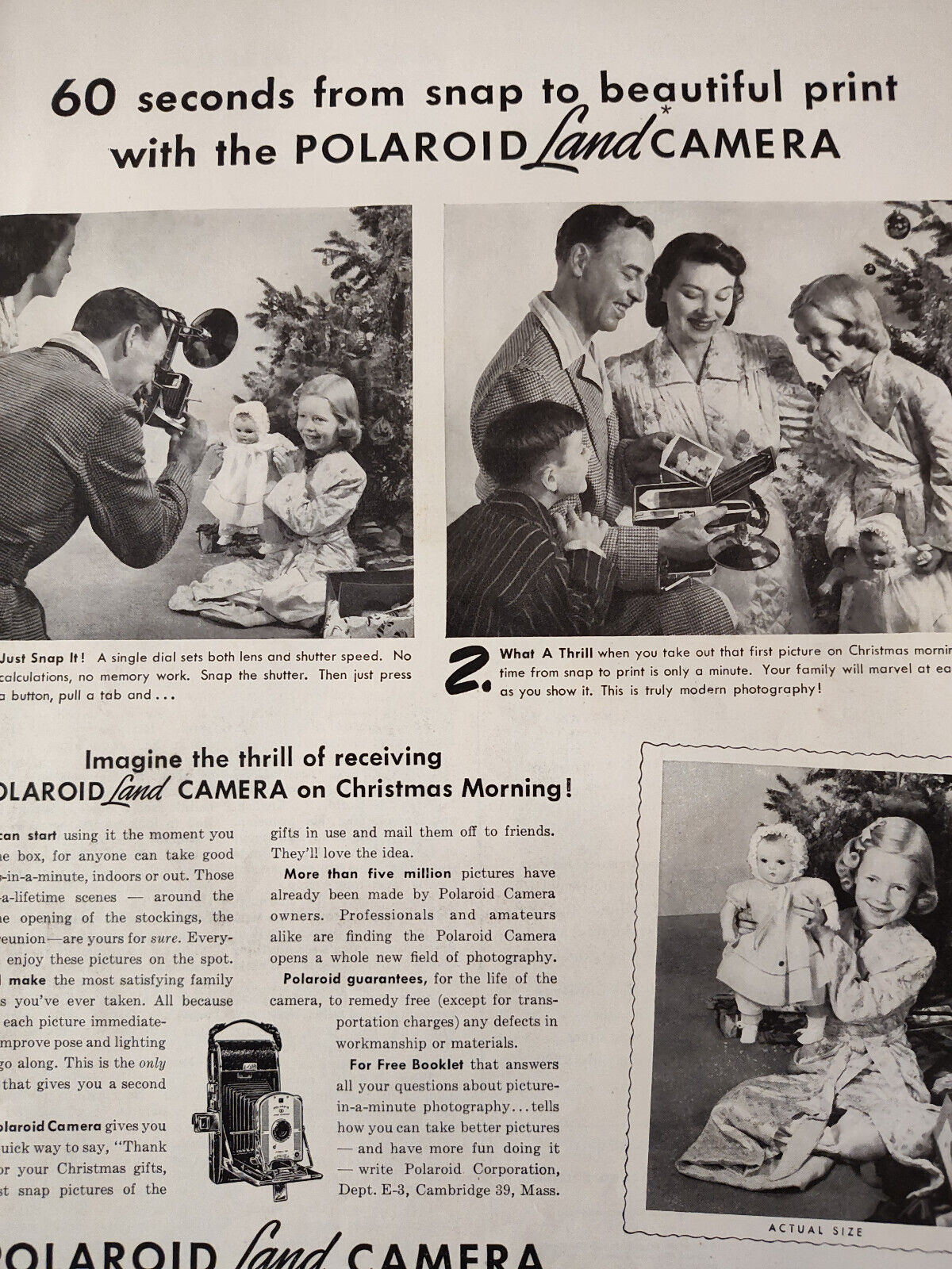 1949 Original Esquire Art Ad Advertisement POLAROID Land Camera