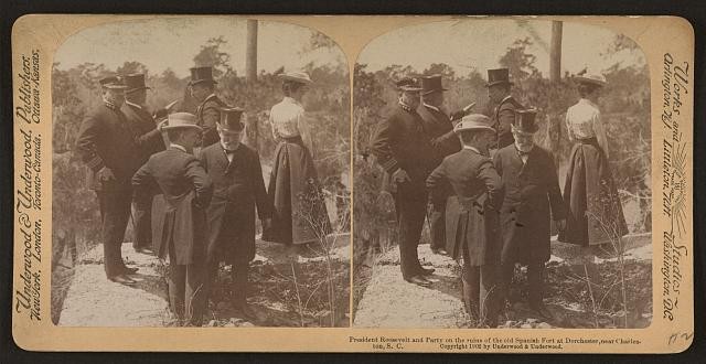 Charleston SC Theodore Roosevelt 1902 Dorchester Spanish Fort Ruins Party