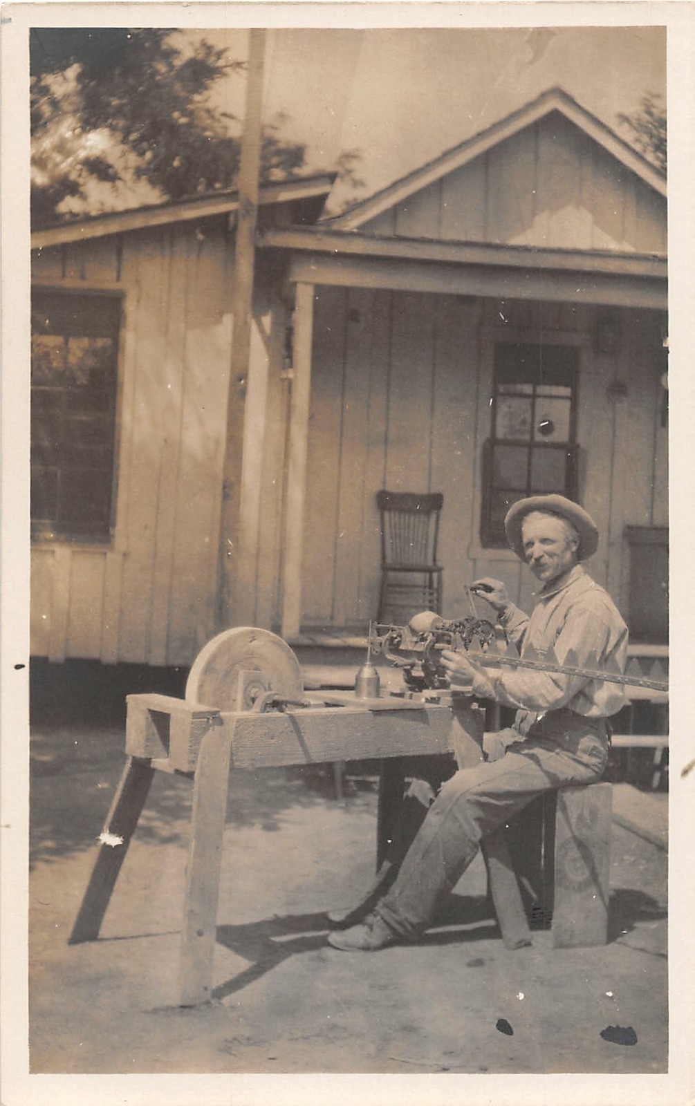H94/ Occupational RPPC Postcard c1910 Louden Washington Grinder Stone156