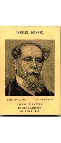 Charles Dickens Card 1870 Woodcut Pickwick Papers Dombey Oliver Twist Victorian Charles Dickens Card 1870 Woodcut Pickwick Papers Dombey Oliver Twist Victorian