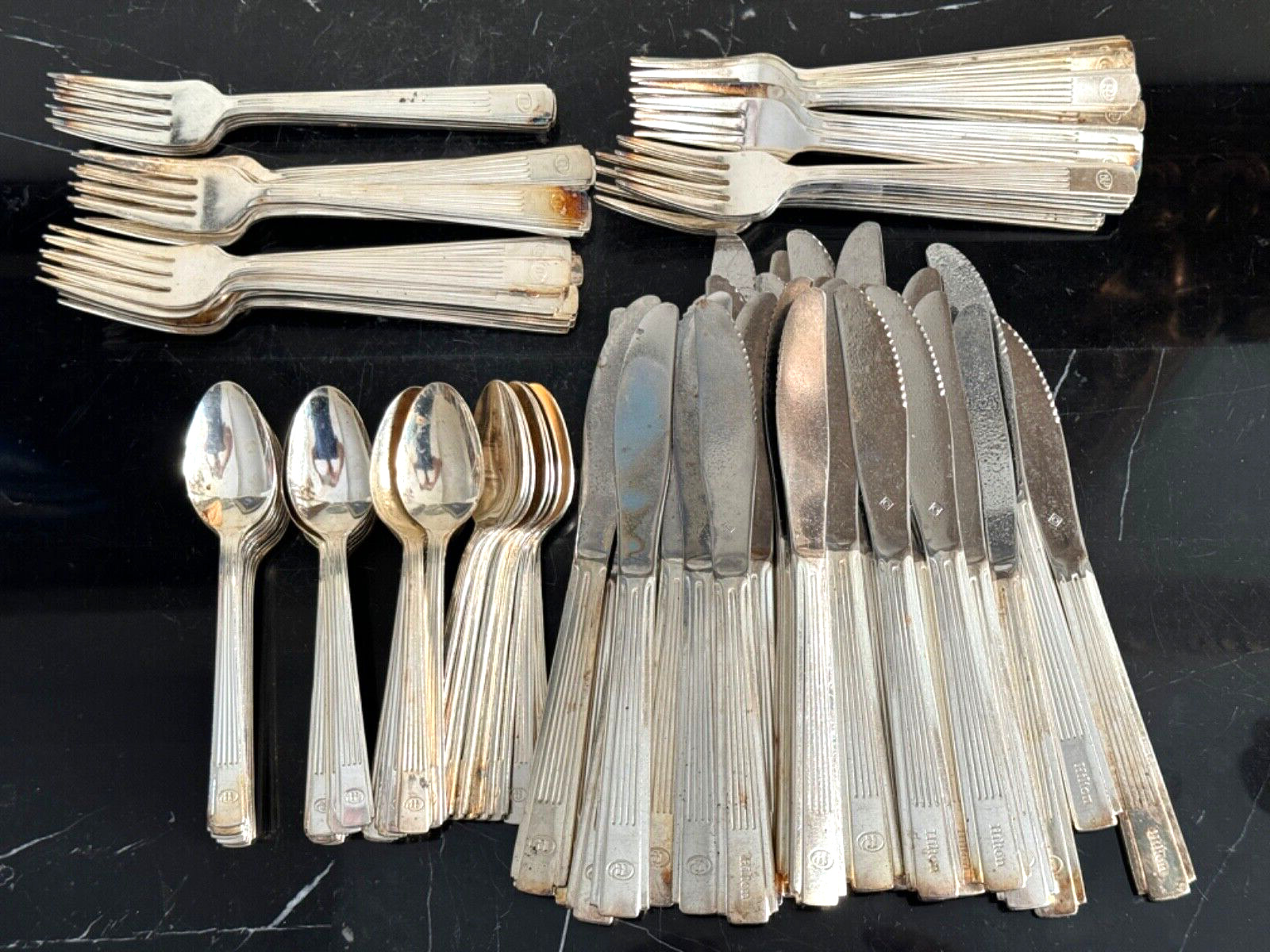 Vintage Hilton Hotels by Northland Silver Plate Flatware 92 Pieces