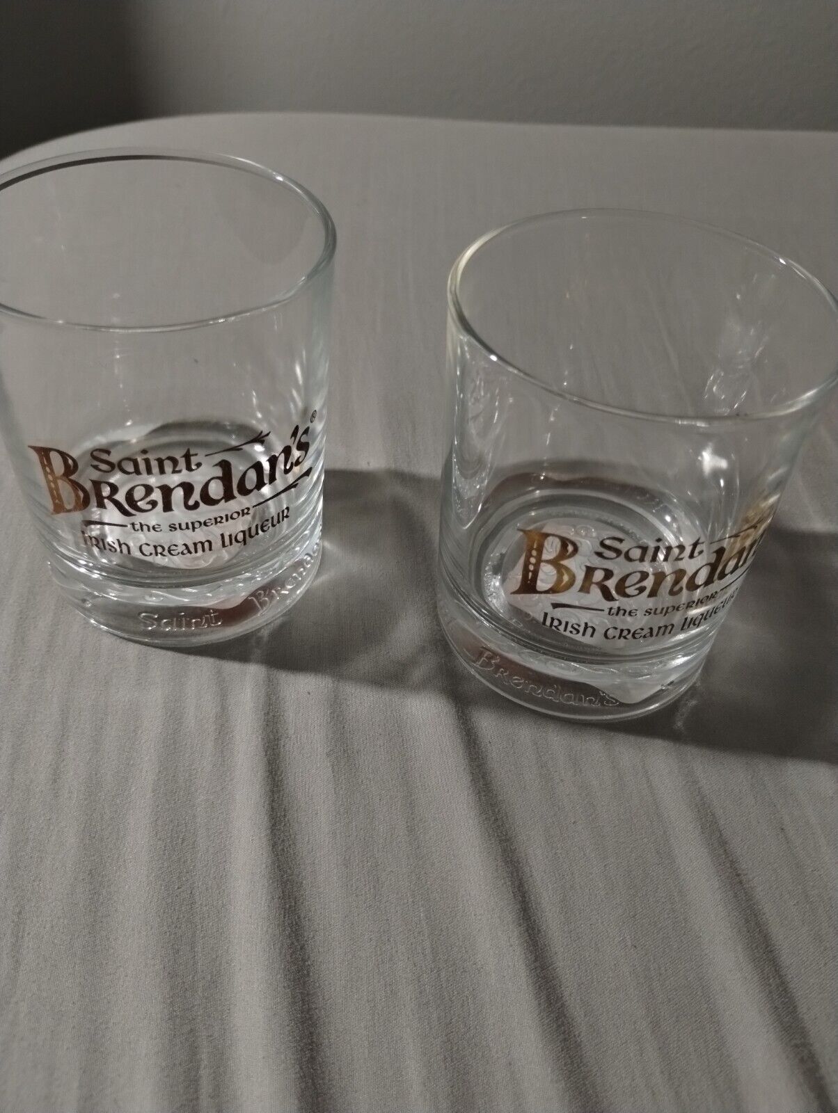 Two (2x) Saint Brendan’s Glass Cups Liquor Highball Irish Cream - St Brendans