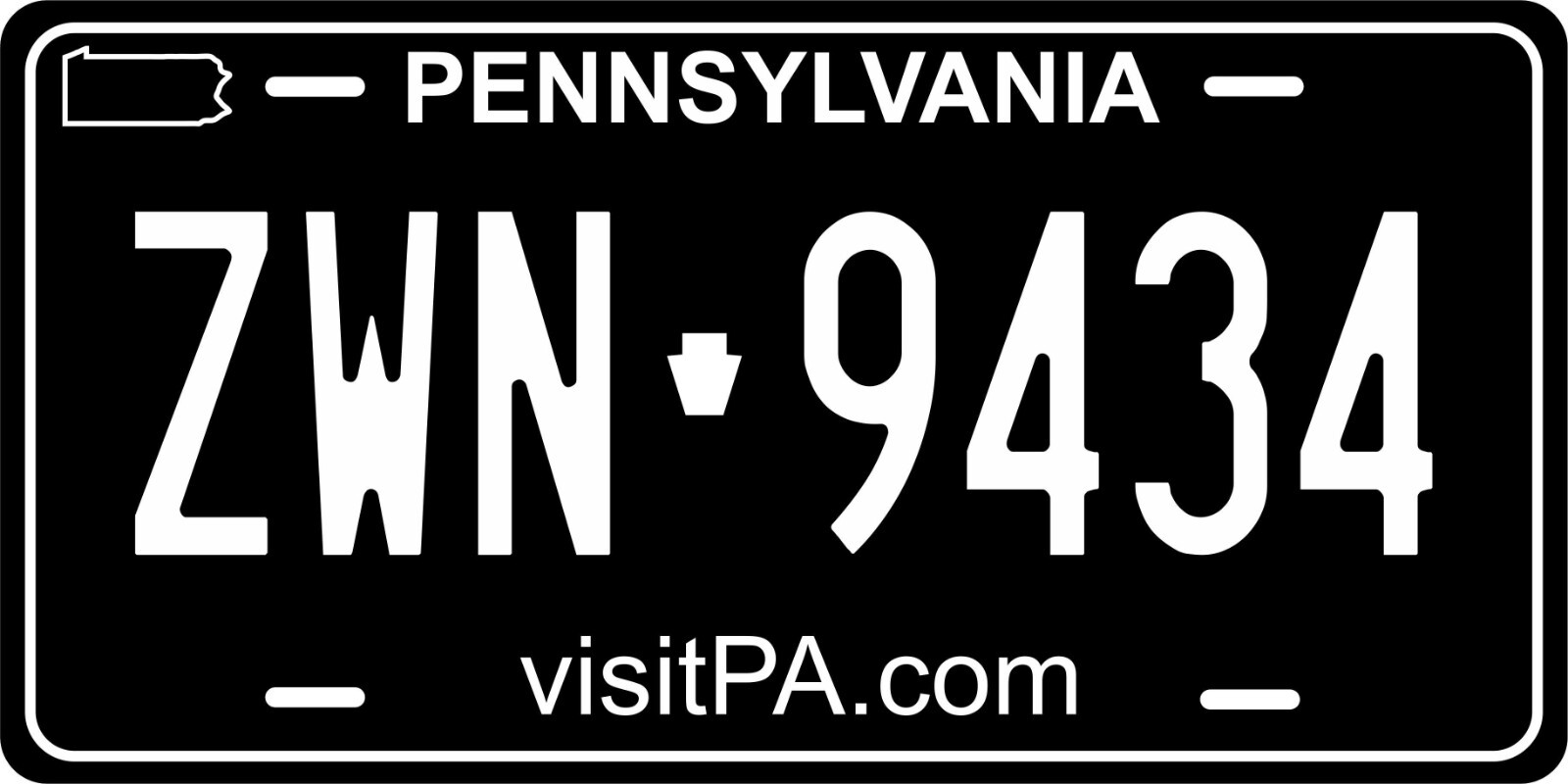 Pennsylvania Black Custom License plates Auto Bike Motorcycle