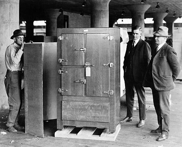 Men stand beside first Frigidaire made Delco Light Company a s- 1921 Old Photo