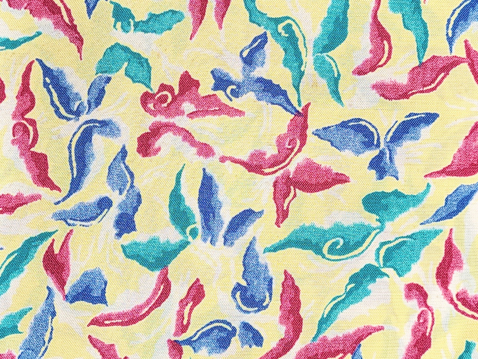 Vintage 1940s Butterfly Yellow Cold Rayon Fabric 38\