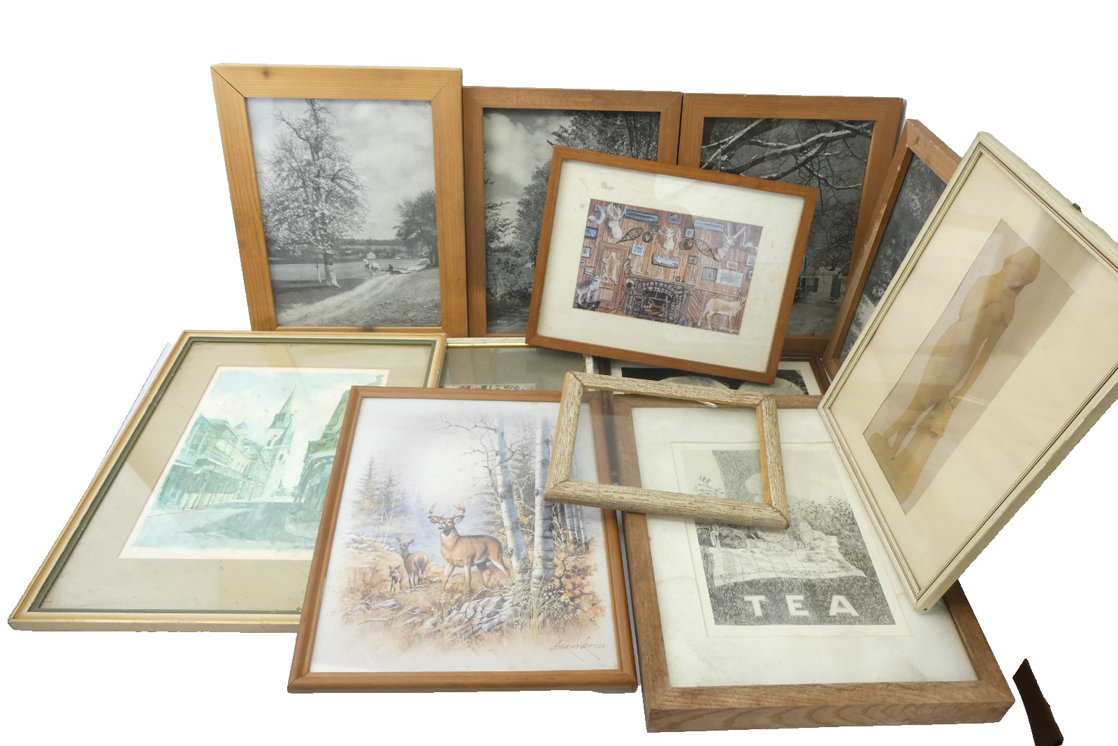 Mixed Lot Brown White Beige Wood Frame Artist Lot Don Davey Black & White Photo Mixed Lot Brown White Beige Wood Frame Artist Lot Don Davey Black & White Photo