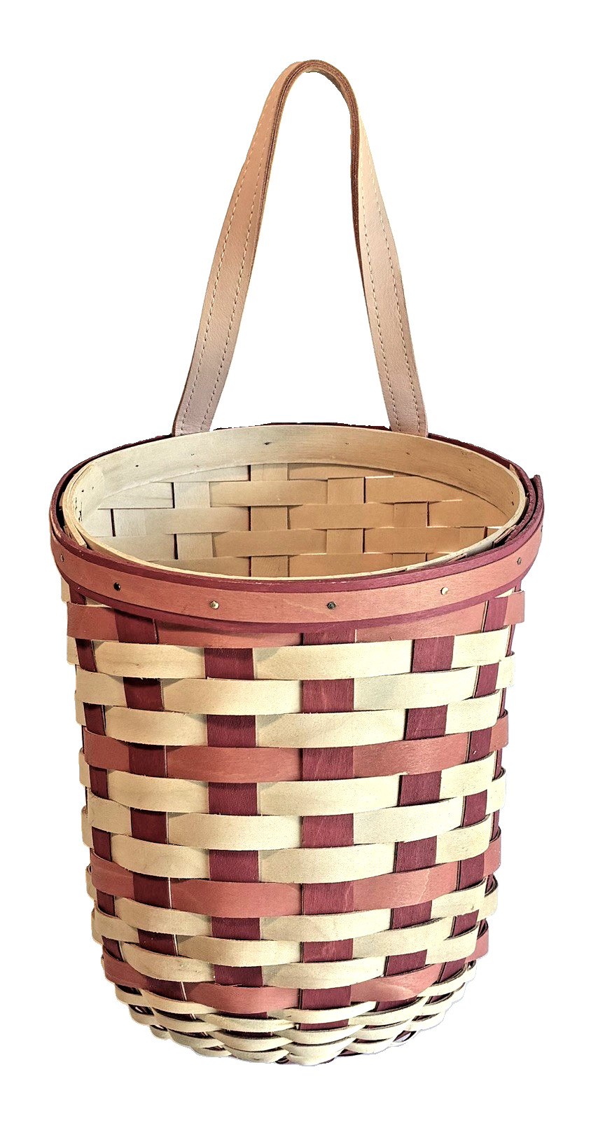 Longaberger Gatehouse Basket - Flamingo Pink w/Pink Leather Hanger 2015 - 15.5\