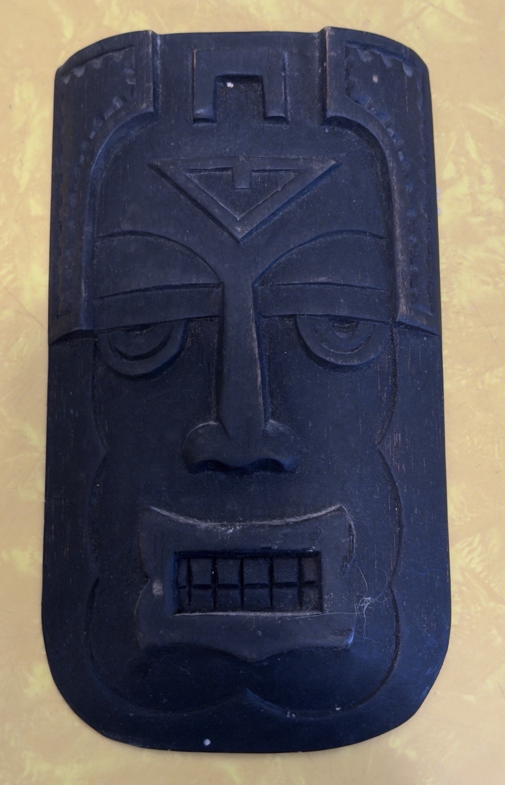 Vintage Hand-Carved Tiki Tribal Polynesian Mask - Made in Ecuador