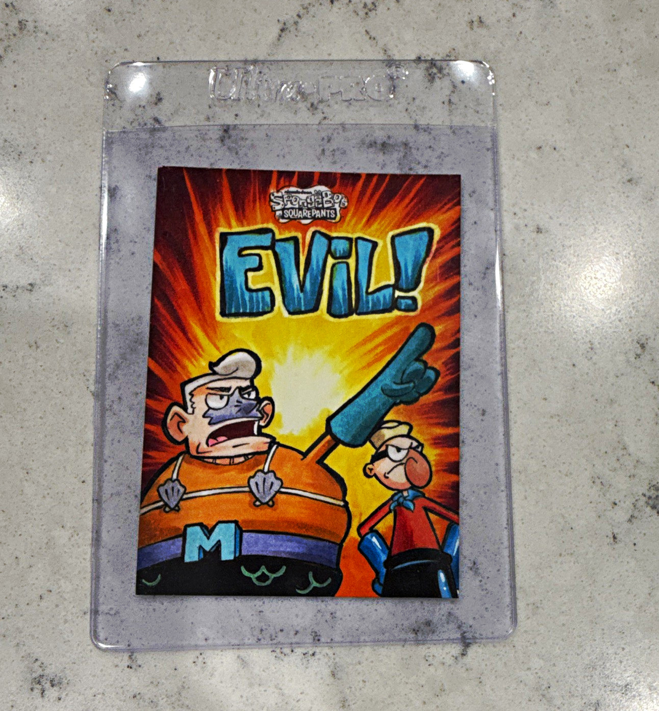 Topps 2025 Chrome SpongeBob 25th Z5 Evil 1/1 Sketch Auto Awesome Reference