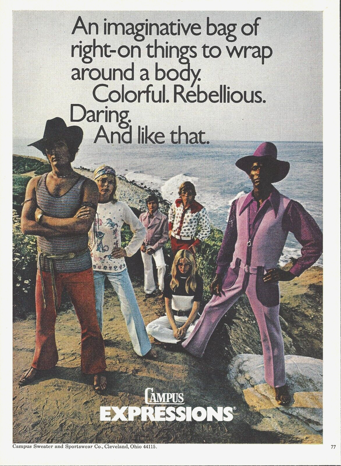 1971 Campus Sweater & Sportswear Expressions Fashion vtg Print Ad Advertisement