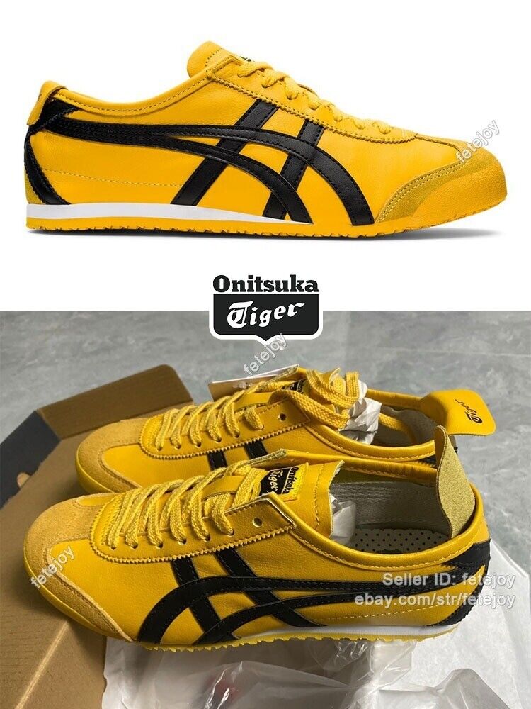 Onitsuka Tiger MEXICO 66 Unisex Running Shoes New Stylish Yellow/Black Sneakers