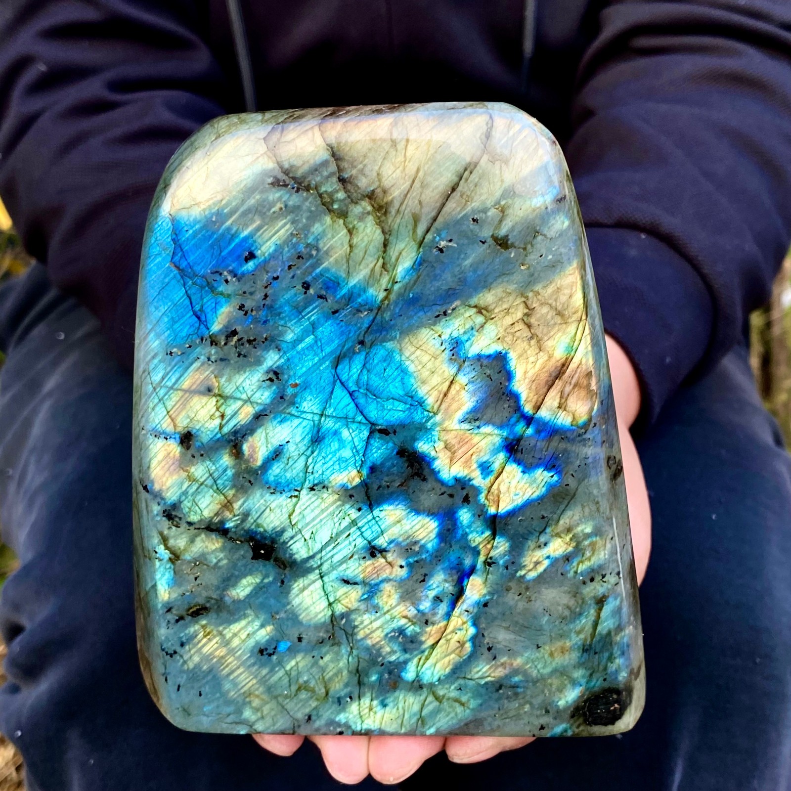 3.06LB Top natural Labrador flash moonstone quartz crystal mineral specimen