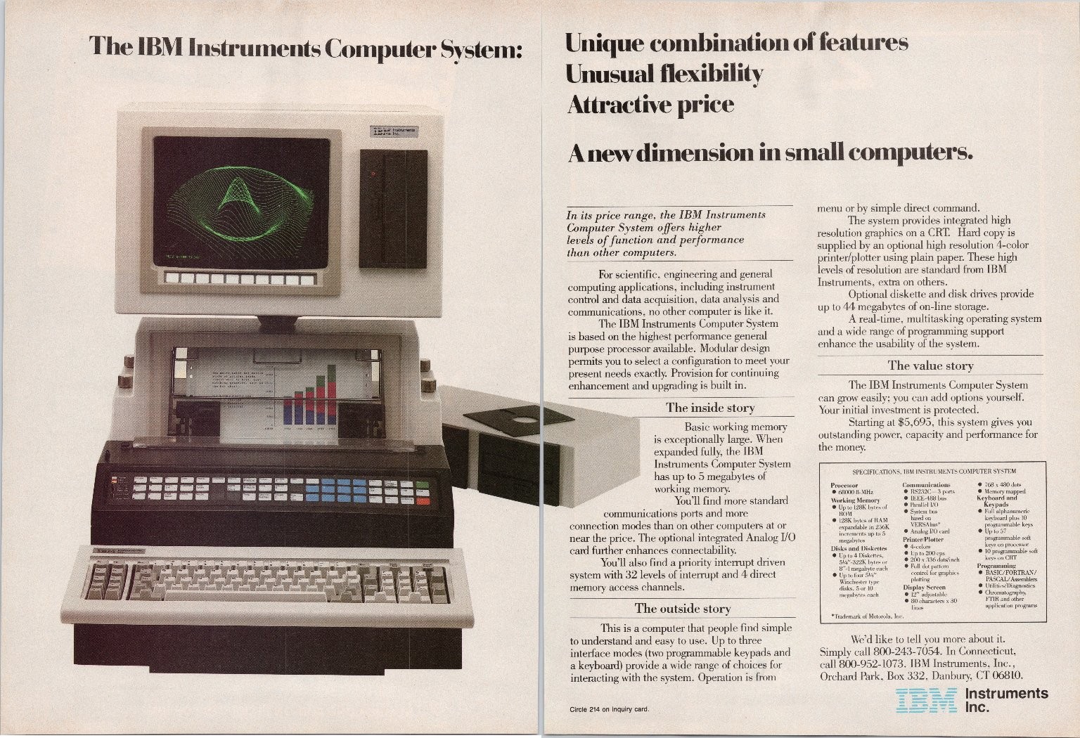 IBM Instruments Computer System Vintage 1983 2 Pg Print Ad Small Computer IBM Instruments Computer System Vintage 1983 2 Pg Print Ad Small Computer