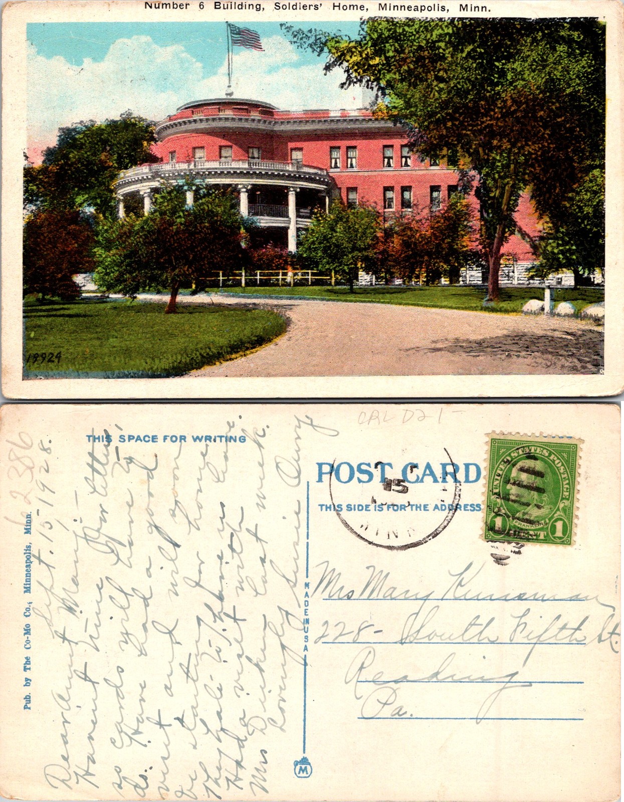 Minneapolis MN Number 6 Building Soldier\'s Home Postcard 62386