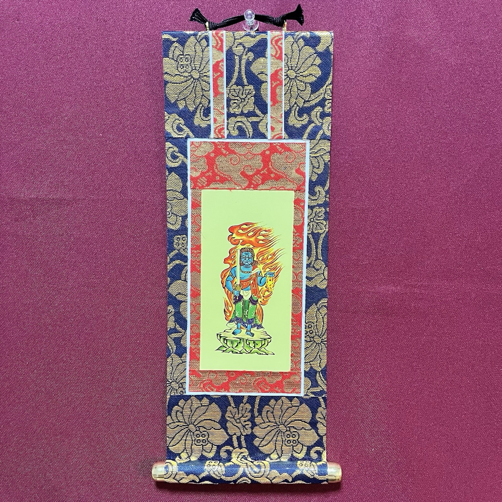 Japanese Fudo Myoo Buddhist Hanging Scroll 29.5cm×12.5cm
