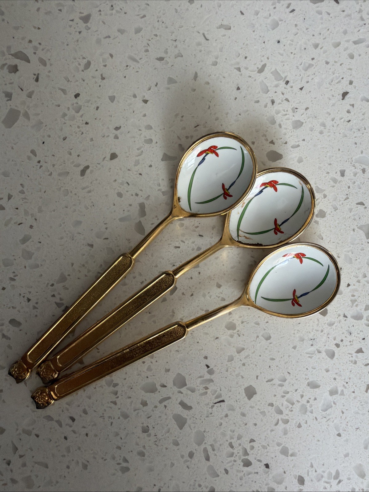 Vintage Koransha Enameled Teaspoons (Set Of Three)