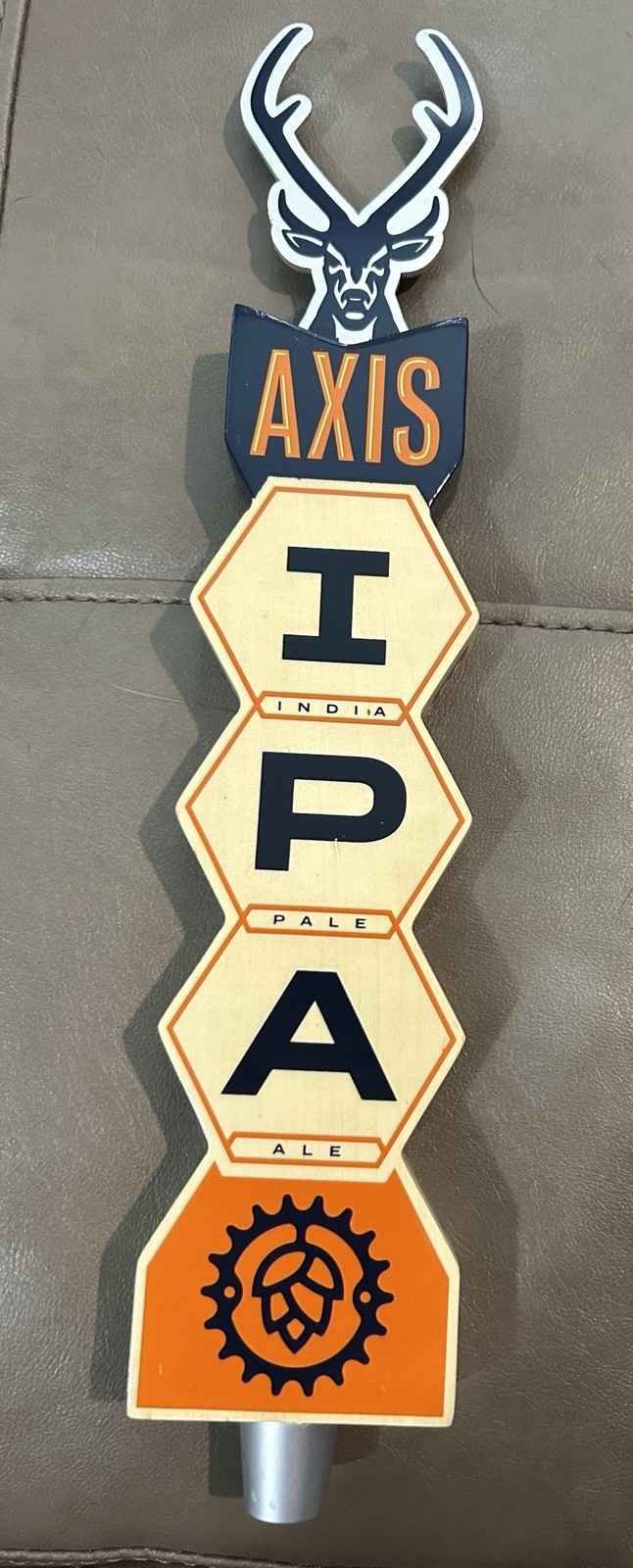 Rare Real Ale Axis IPA 12 3/4” Tall Buck Beer Tap Handle