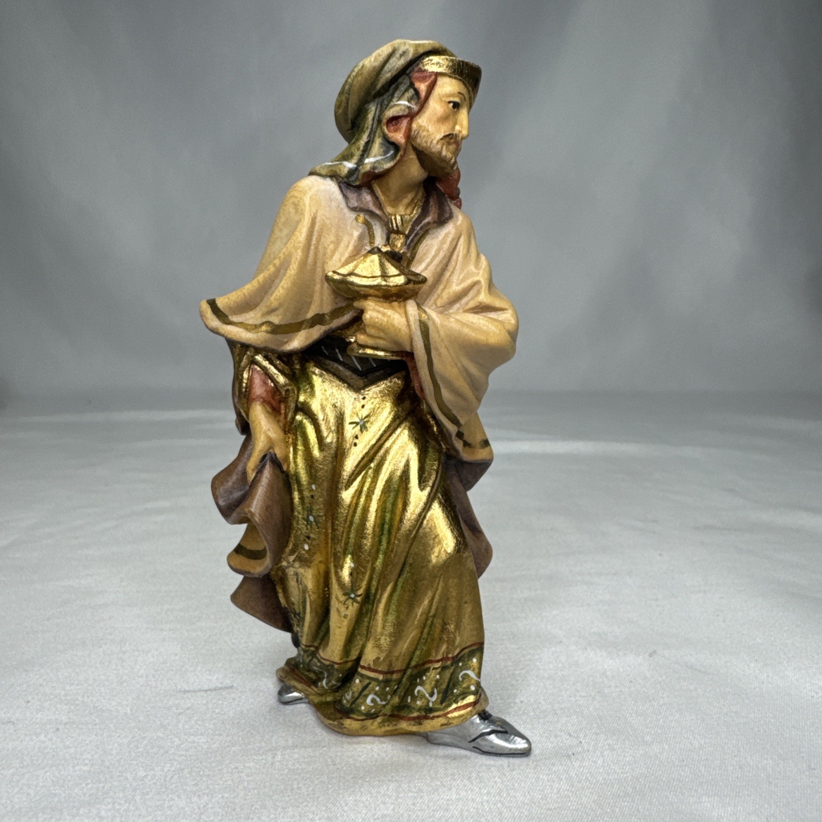 LEPI Nazarene Nativity Wise Men Balthasar Wood Carved Italy 5”