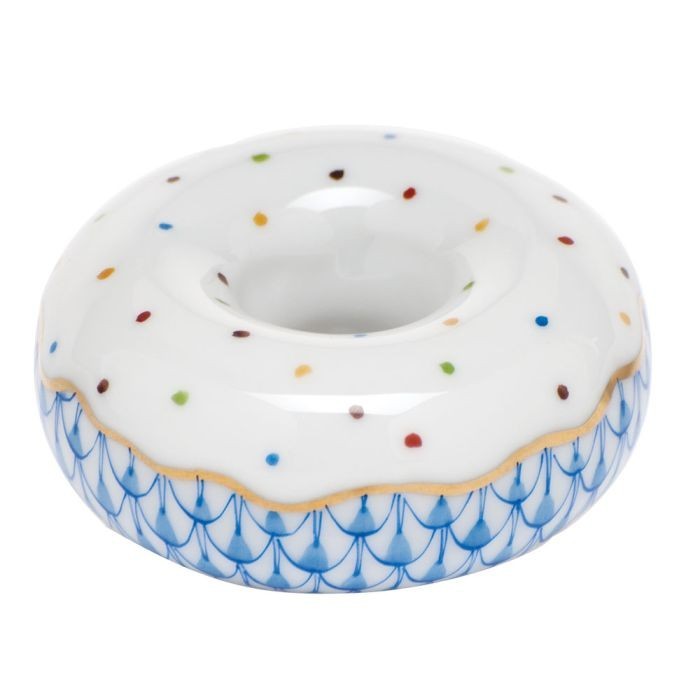 HEREND,  DONUT,  BLUE  FISHNET #VHB-05220, NEW, MINT & BOX