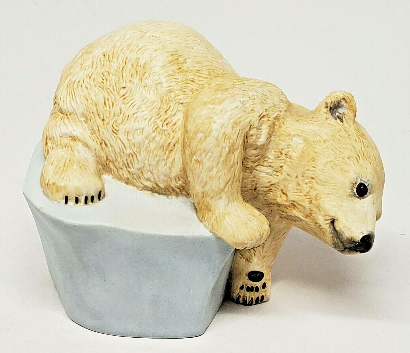 Franklin Mint - “Brrrr” by Eva Dalberg Polar Bear Cub on Iceberg Figurine 1982