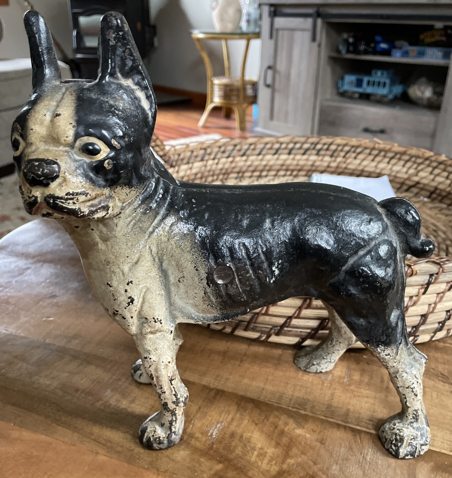 Antique Hubley Boston Terrier Dog Cast Iron Doorstop Original Condition 9” Antique Hubley Boston Terrier Dog Cast Iron Doorstop Original Condition 9”
