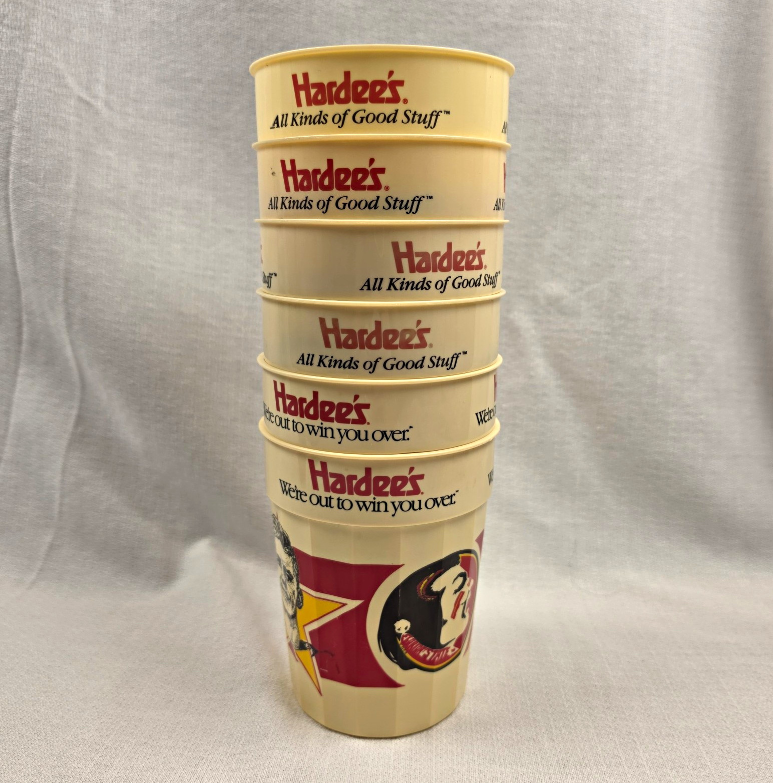 Vintage Hardee's Florida State Seminoles FSU Plastic Stadium Cups Lot of 6