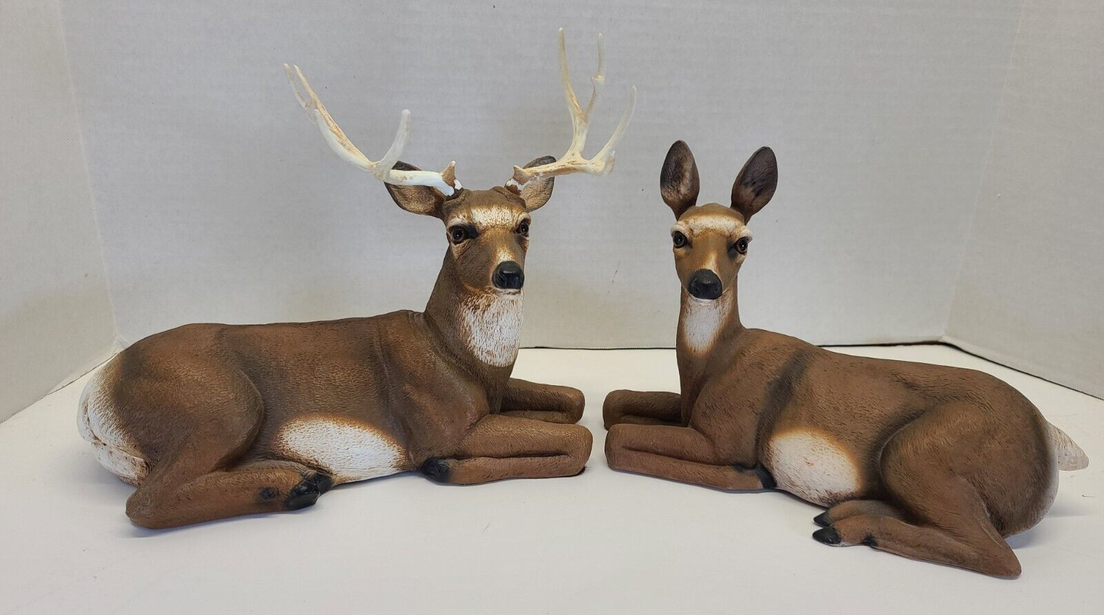 Vintage Indoor Outdoor Home Interior Gifts Buck Doe Deer Statue Figure Decor 10\