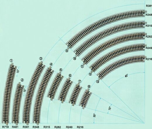 Curved Track R315-45° KATO 20-120 N Gauge Model Train