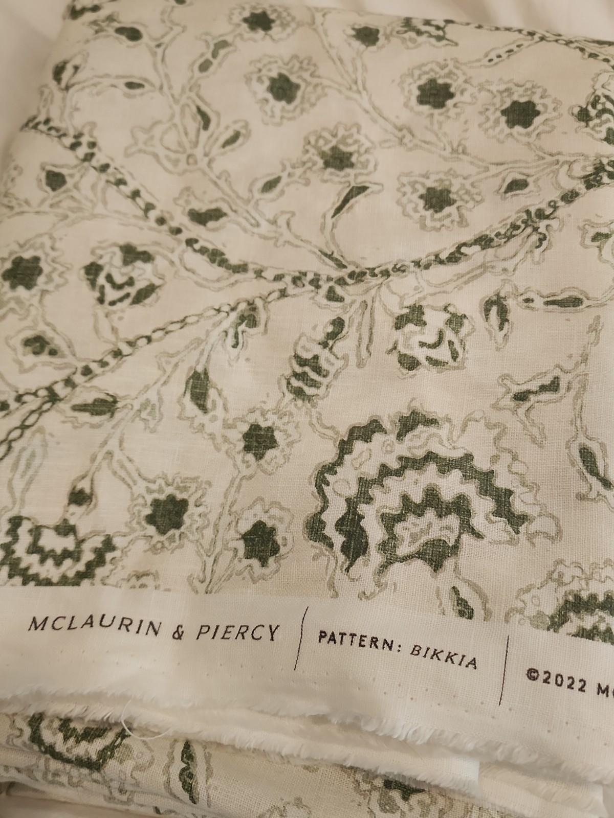 McLaurin and Piercy Bikkia Fern 3 Yards Linen Fabric 